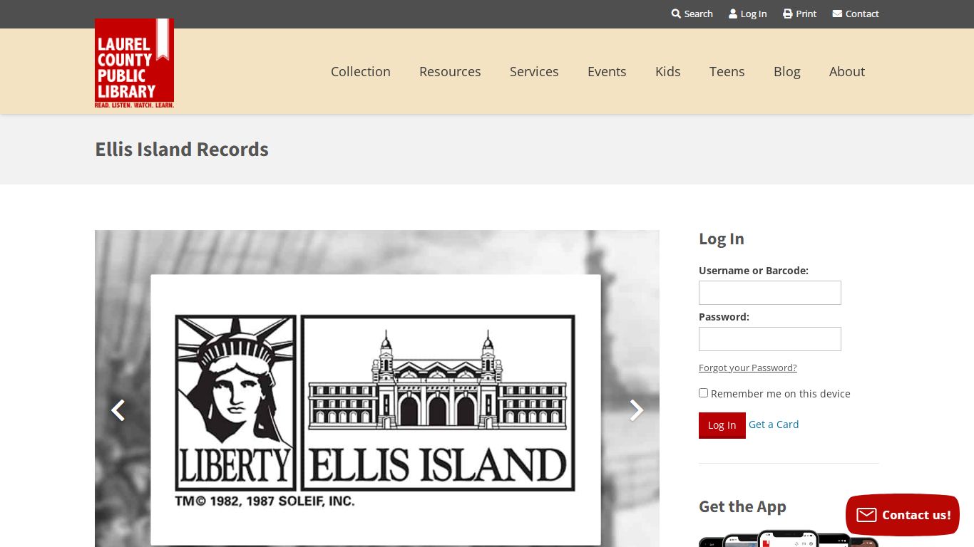 Ellis Island Records – Laurel County Public Library